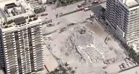 Una persona resultó herida tras colapso de edificio en Miami Beach