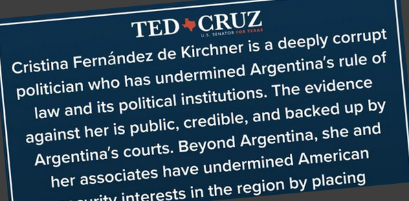 Sen Ted Cruz introduces bill to hold Argentinian officials accountable for corruption.